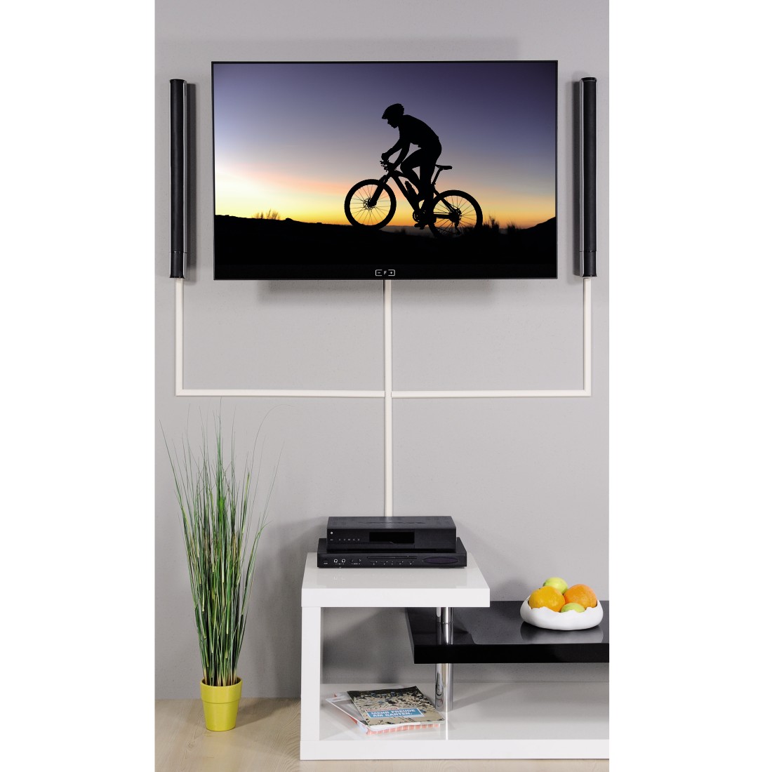 Hama PVC-Kabelkanal, eckig, 100/2,1/1,0 cm, Weiß, 3 Stück