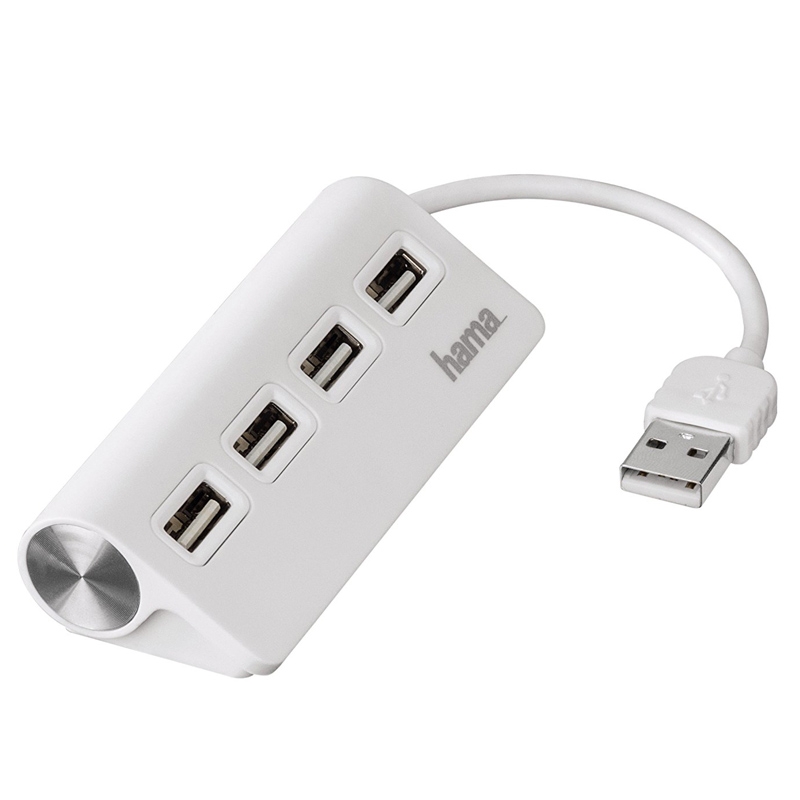 Hama USB-2.0-Hub 1:4, bus-powered, Weiß