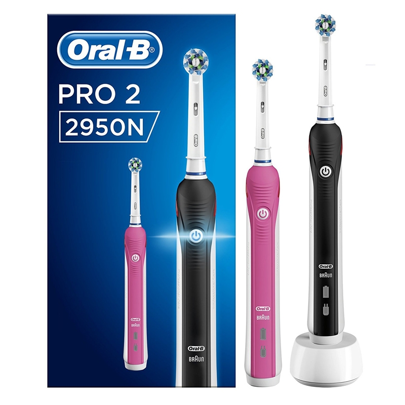 Braun Oral-B PRO 2 2950N Elektrische Zahnbürste Special Edition mit 2 Handstücken pink/schwarz