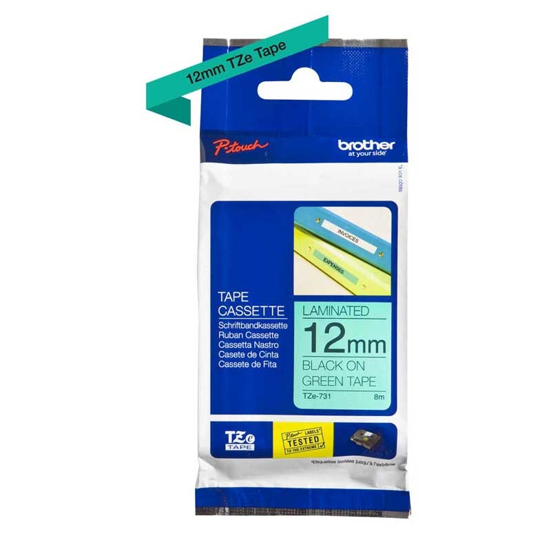 Brother TZE731 P-Touch schwarz auf grün 12mm