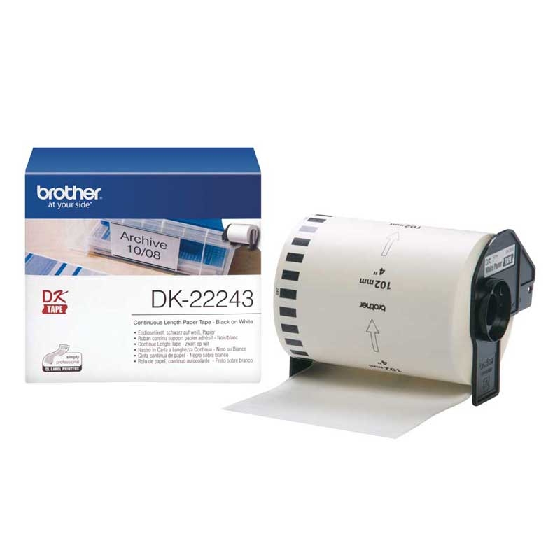 Brother DK22243 DK-Endlos-Papier-Etiketten, 102 mm x 30,48 m weiß