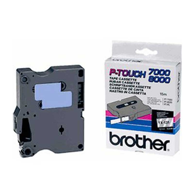 Brother TX-131 Schriftband P-touch schwarz auf clear 12mm