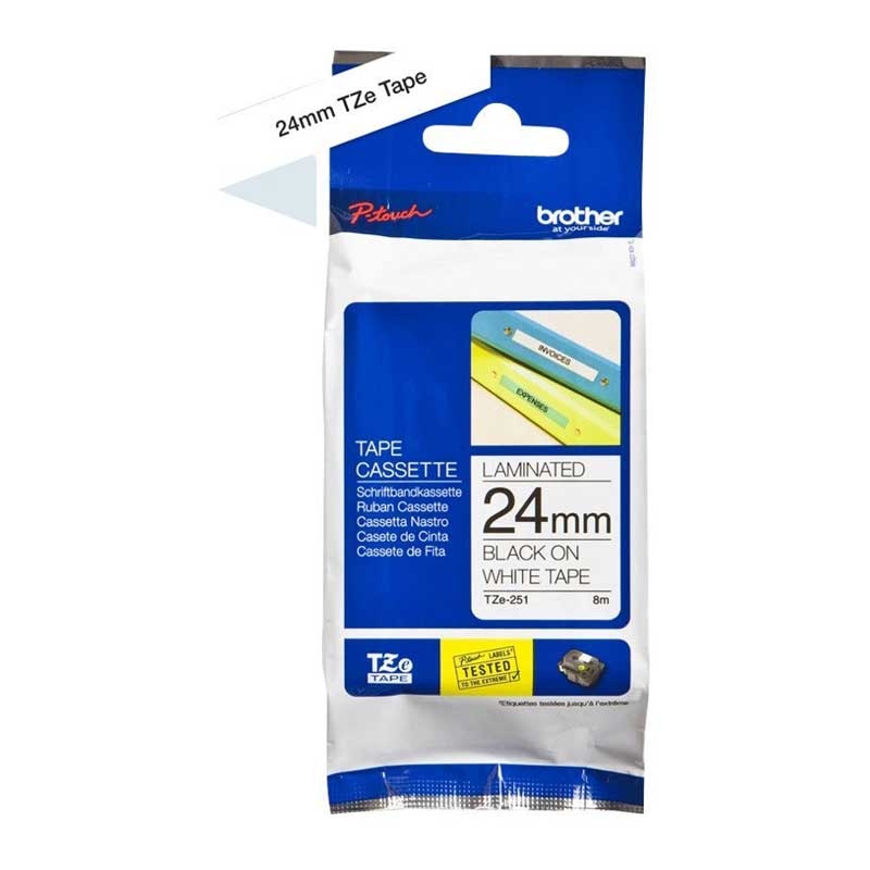 Brother TZE251 Original P-touch Schriftband TZe-251 24 mm, schwarz auf weiß