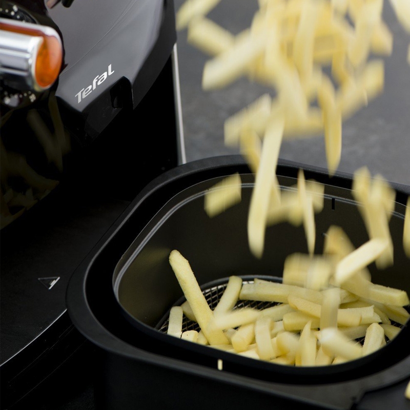 Tefal FX100015 Heißluft-Fritteuse Fry Delight, 0,8 kg Fassungsvermögen, 1400 W, schwarz