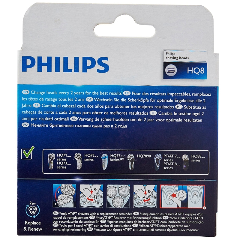 Philips DualPrecision Scherköpfe HQ8/50, schwarz, 3er Pack