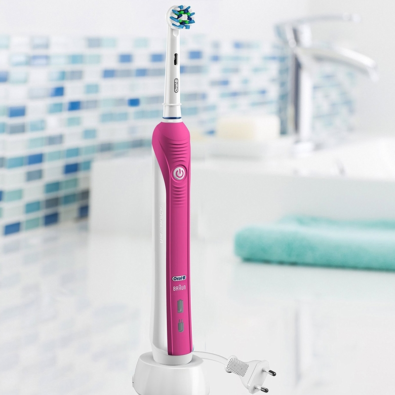 Braun Oral-B PRO 2 2950N Elektrische Zahnbürste Special Edition mit 2 Handstücken pink/schwarz