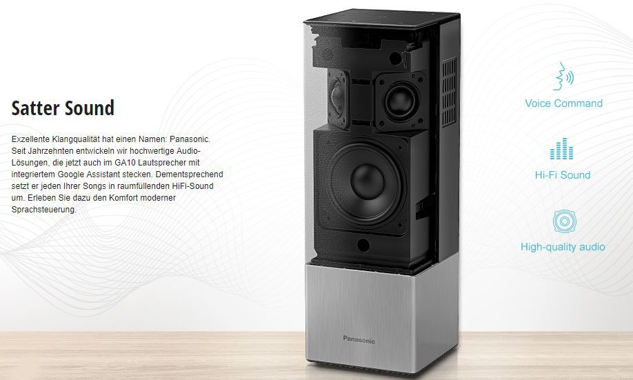 Panasonic SC-GA10 Smart Speaker mit Sprachsteuerung schwarz