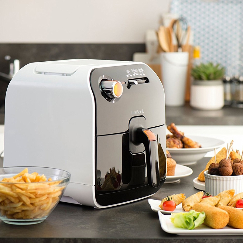 Tefal FX100015 Heißluft-Fritteuse Fry Delight, 0,8 kg Fassungsvermögen, 1400 W, schwarz