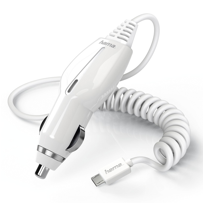 Hama Kfz-Ladegerät, Micro-USB, 1 A, Weiß
