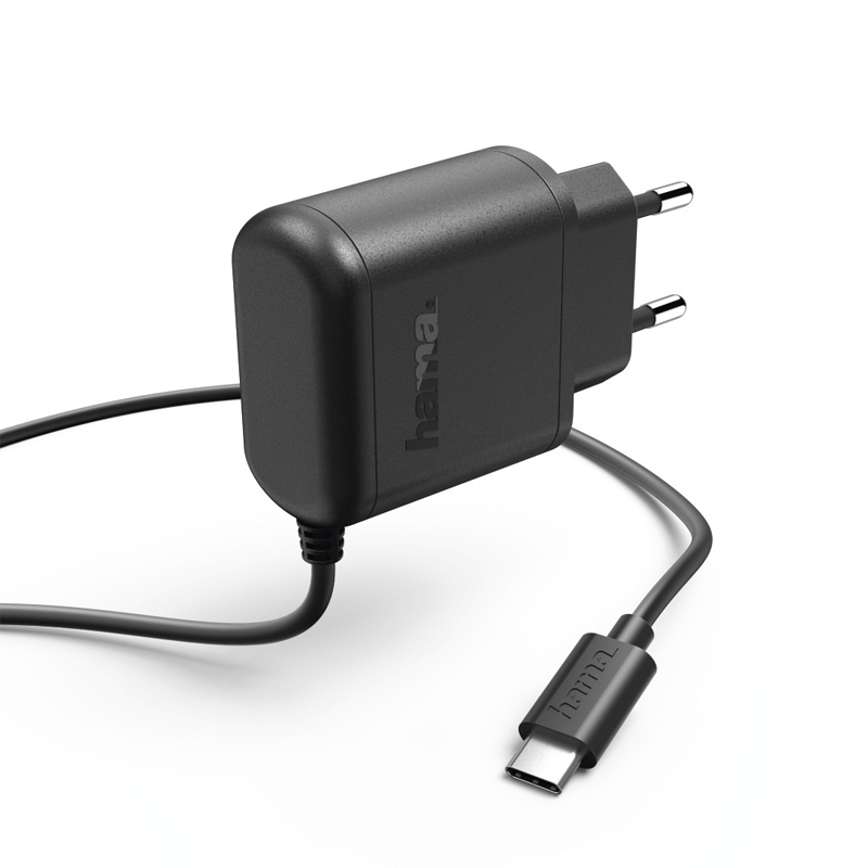 Hama Ladegerät, USB Type-C, 3 A, Schwarz
