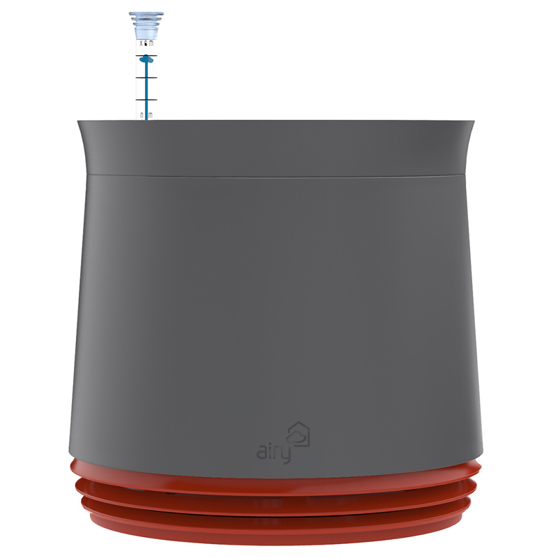 AIRY Pot Blumentopf Luftreinigungssystem in steingrau (Hot Chili - rot)