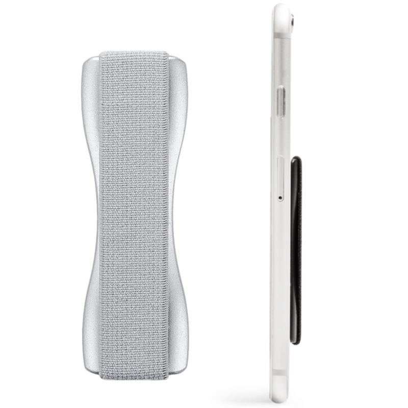 Happy Strappy Smartphone Fingerhalter ganz silber