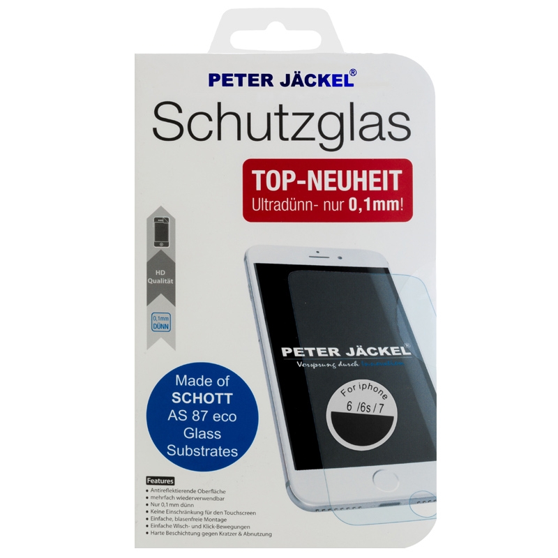 Peter Jäckel HD SCHOTT Glass 0,1 mm für Apple iPhone 6/ 6S/ 7