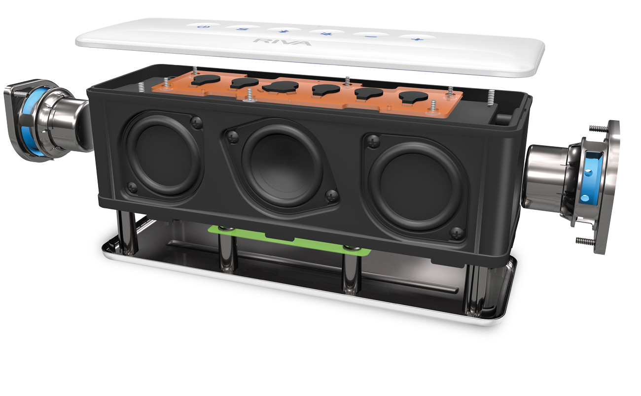 RIVA S Bluetooth Lautsprecher weiß-silber