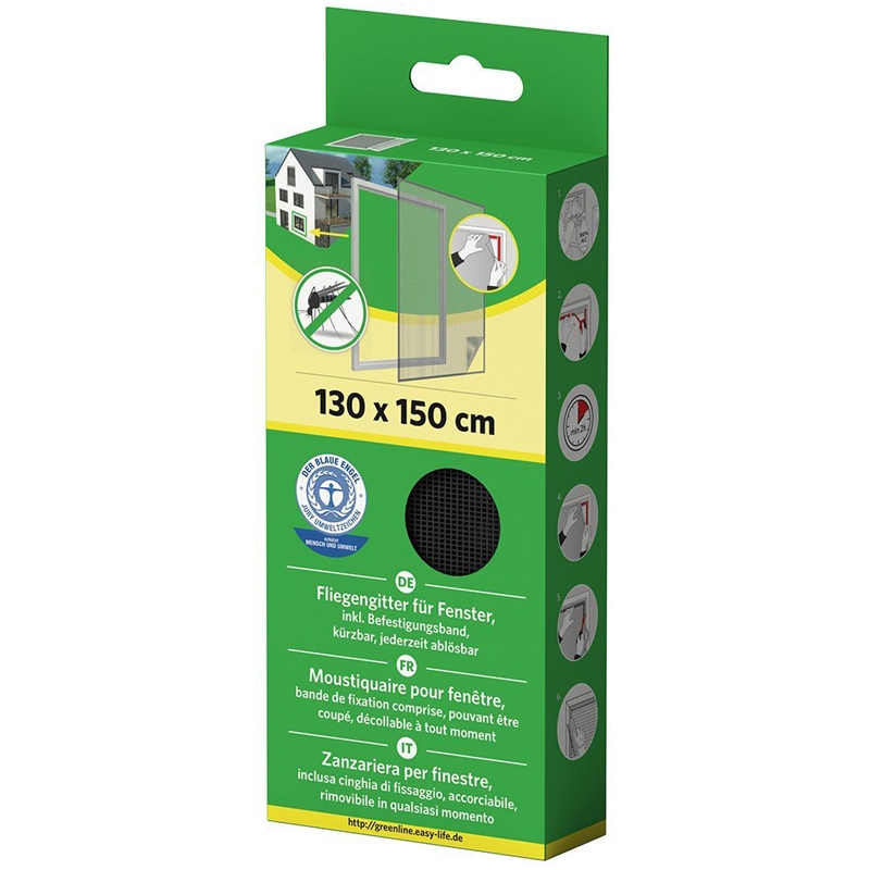 easy life Insektenschutz-Fenstergitter 130 x 150 cm Schwarz