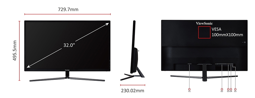 Viewsonic VX3211-MH 80,1 cm (32 Zoll) Entertainment Monitor