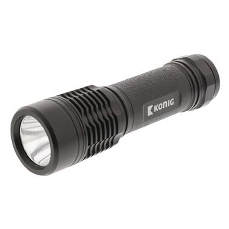 König LED-Taschenlampe 280 lm Schwarz