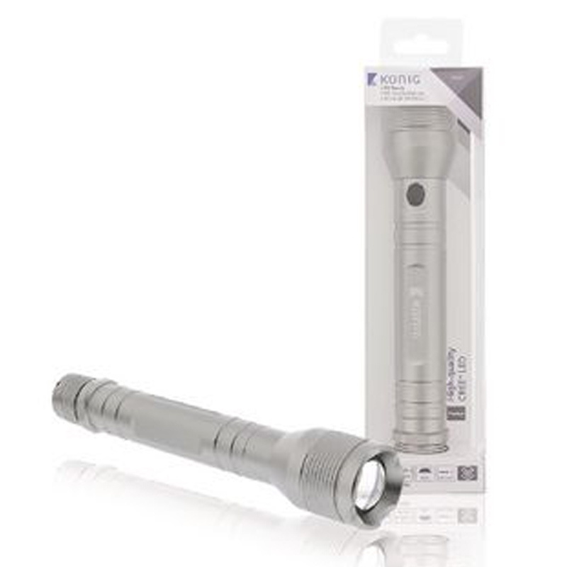 König LED-Taschenlampe 500 lm Silber