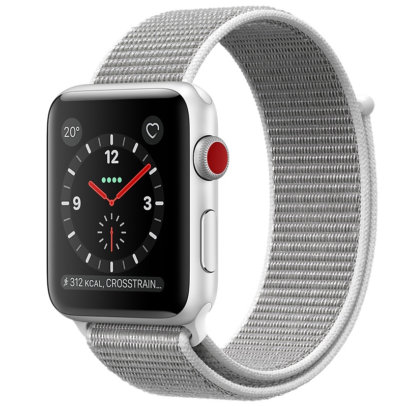 Apple Watch Series 3 GPS + LTE 42mm Silber Alu Sport Loop Muschel