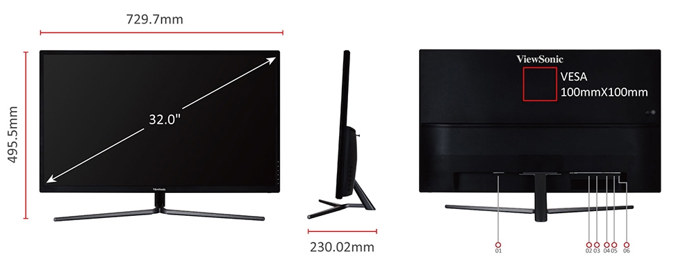 Viewsonic VX3211-2K-MHD 80,1 cm (32 Zoll) Entertainment Monitor