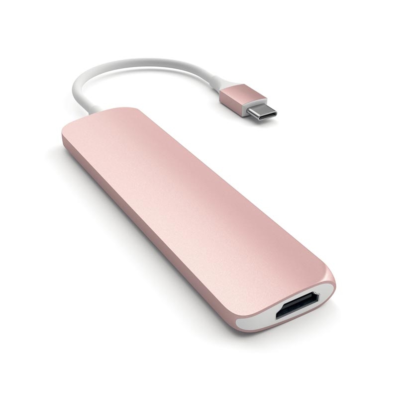 Satechi Type-C USB Passthrough HDMI Hub Rosegold