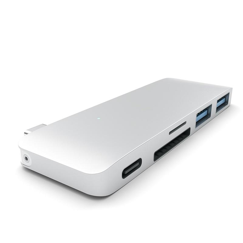 Satechi Type-C USB Passthrough Hub Silber