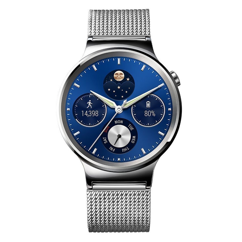 Huawei Watch mit Netzarmband in silber