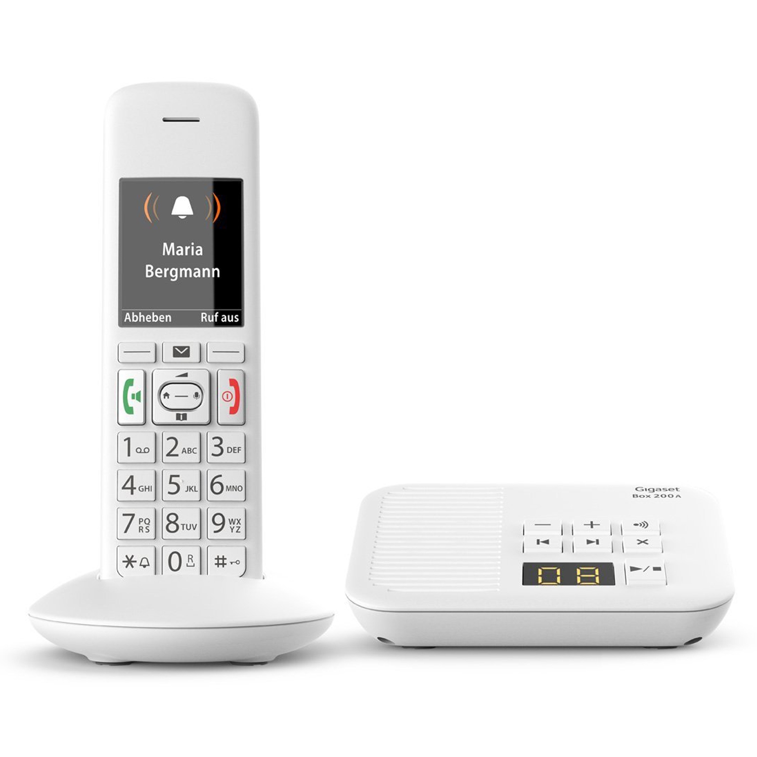 Gigaset E370A Schnurlostelefon mit Anrufbeantworter weiß