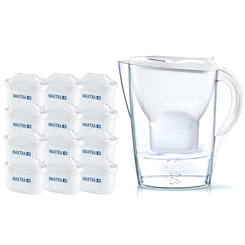Brita Wasserfilter Marella Jahrespaket inkl. 12 Maxtra+ weiß