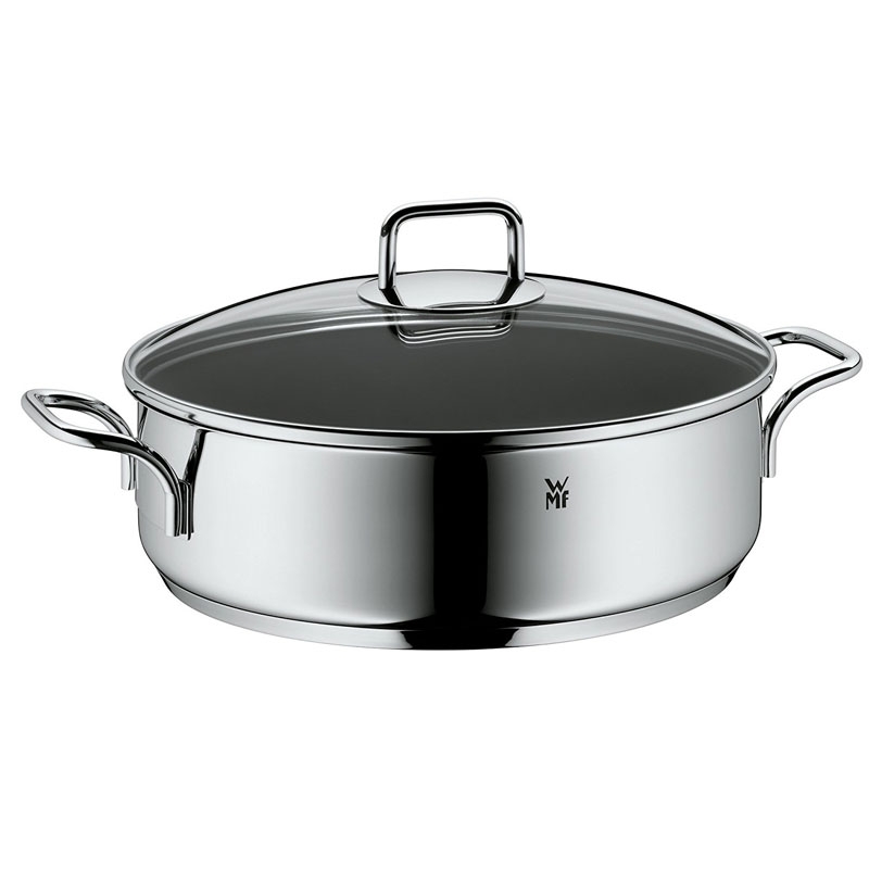 WMF ProfiSelect Servierschmorpfanne 28cm mit Deckel poliert induktionsgeeignet