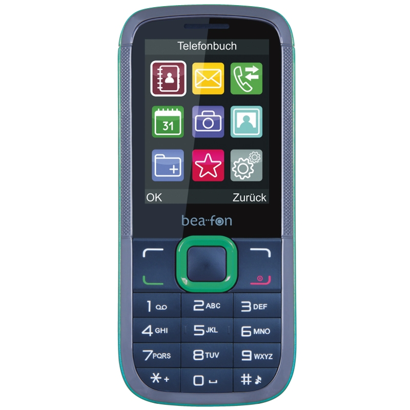 Beafon Classic Line C140 Handy Dual-SIM schwarz türkis