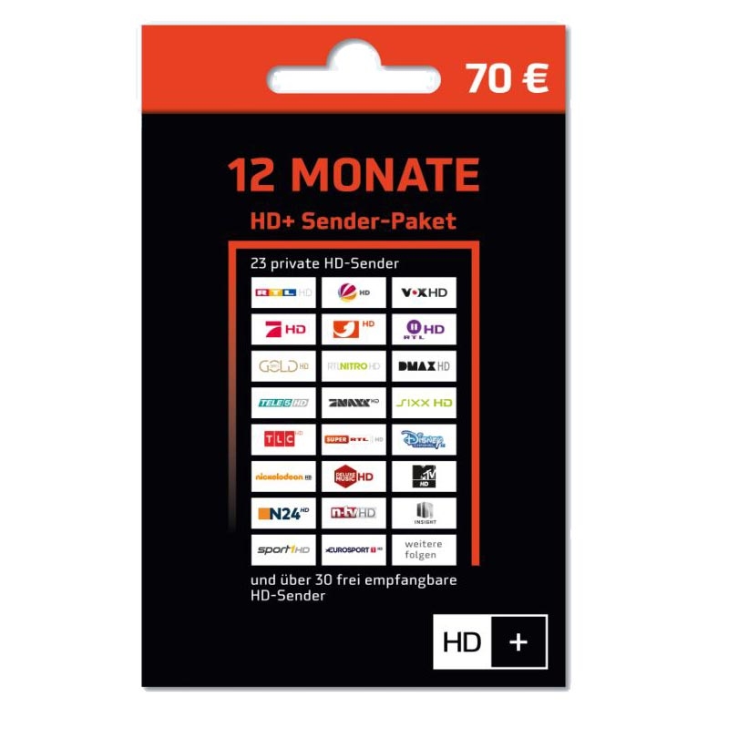 HD+ Verlängerung für 12 Monate für 53 HD Plus Sender
