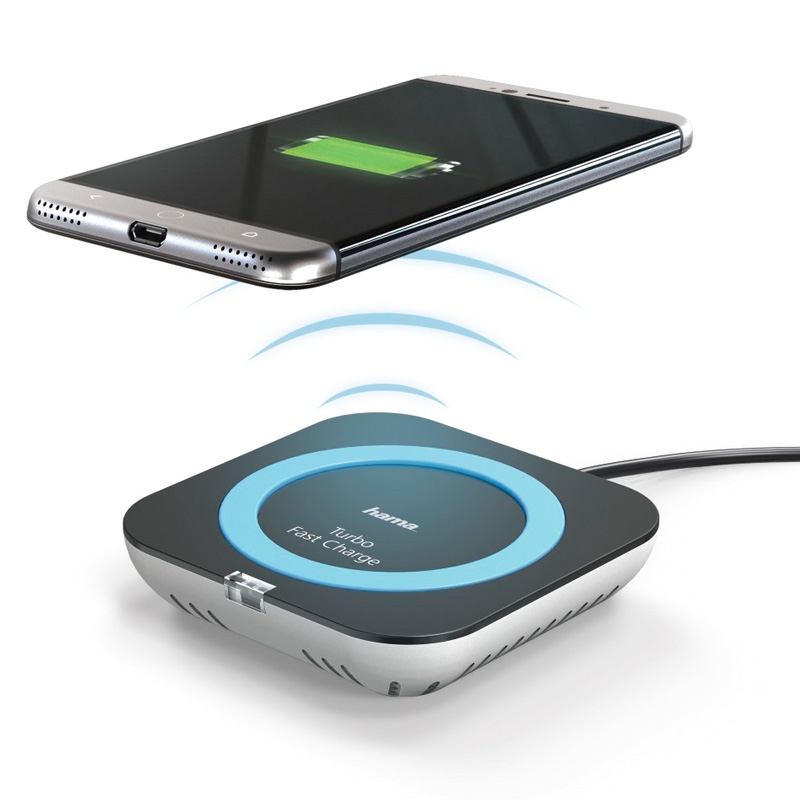 Hama Kabelloses Schnellladegerät "Turbo Fast" für Smartphones, Schwarz