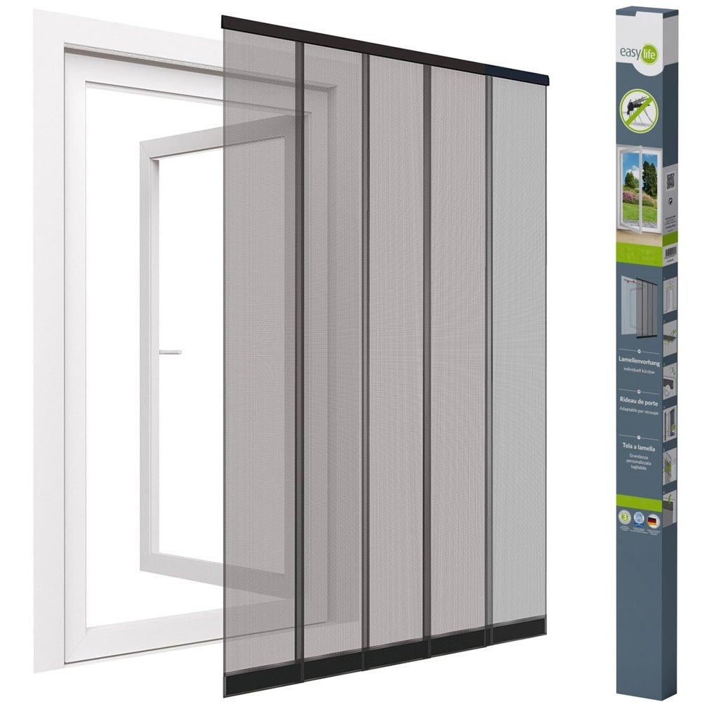 easy life Insektenschutz Fliegengitter Lamellenvorhang 125 x 240 cm Anthrazit NEU