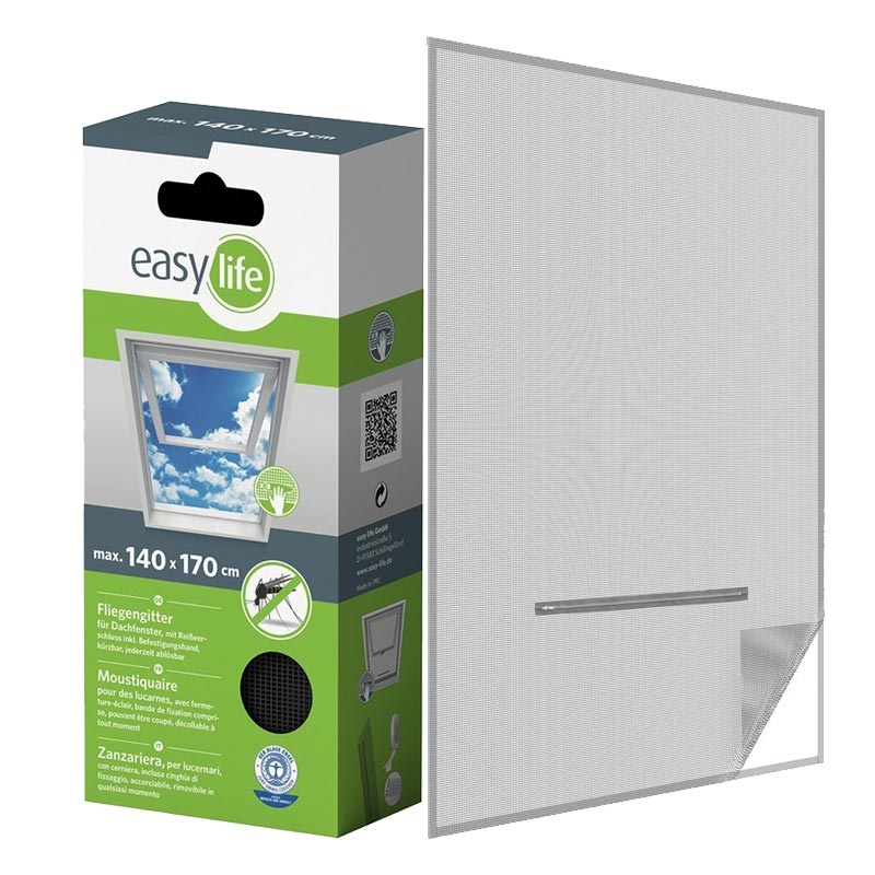 easy life Insektenschutz Dachfenster inkl. Klettband 140x 170cm anthrazit