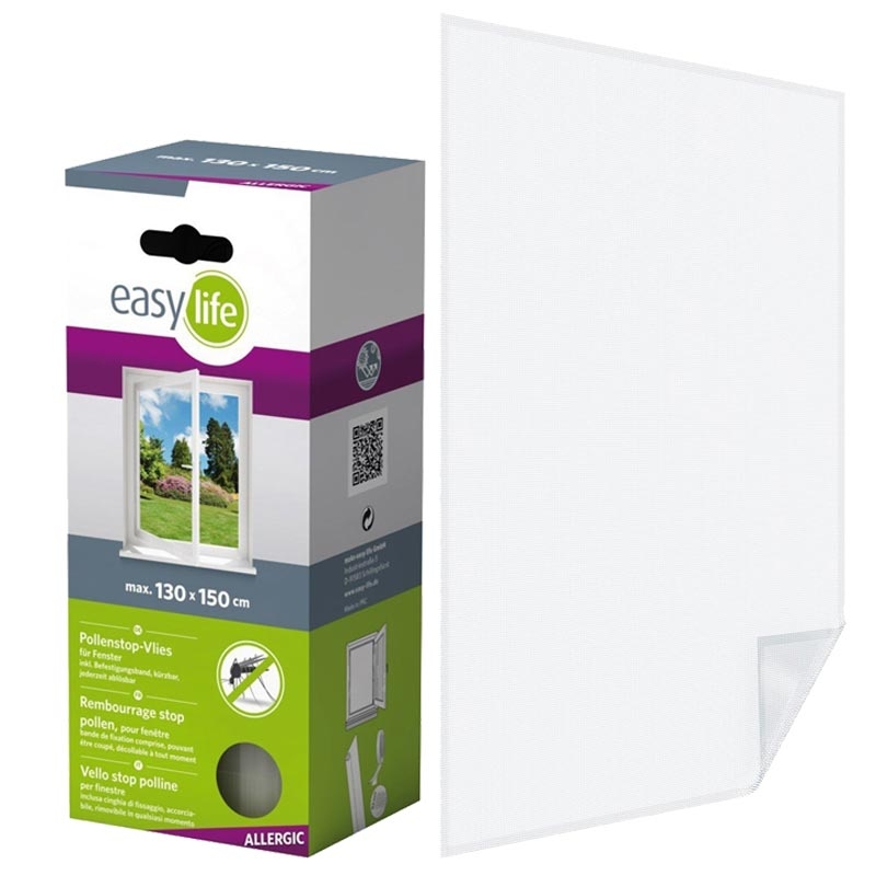 easy life Pollenstop Fenstergitter Pollenschutzvlies Vlies 130 x 150 cm