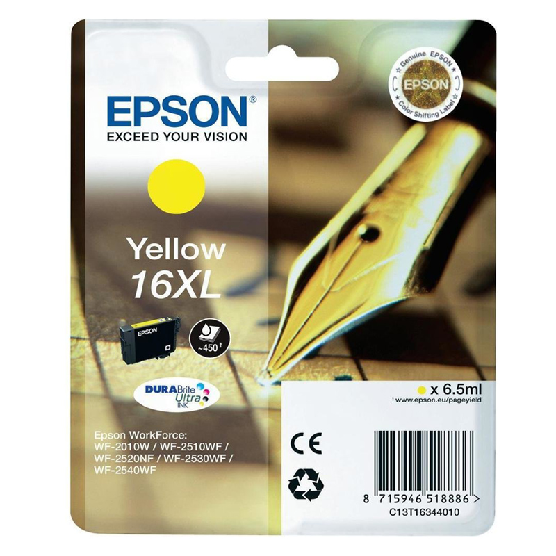 Epson T1634 Singlepack 16XL gelb Tintenpatrone