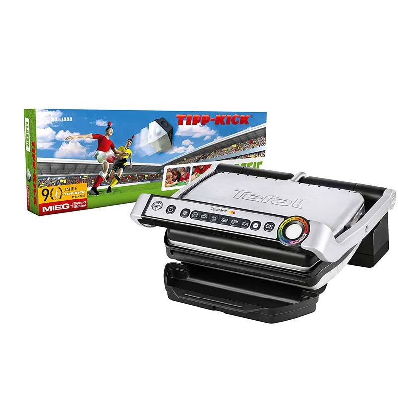 Tefal GC702D Optigrill (inklusive gratis Tipp-Kick Classic Tischfußballspiel) schwarz/edelstahl Ausstellungsgerät