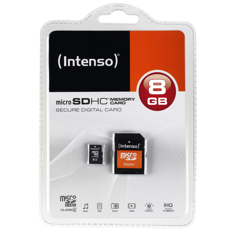 Intenso MicroSD Card 8GB inkl. SD Adapter