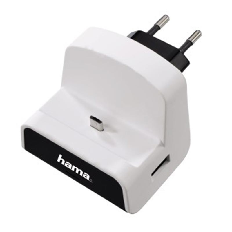Hama Ladestation mit Micro-USB- und USB-Anschluss, 2,1A