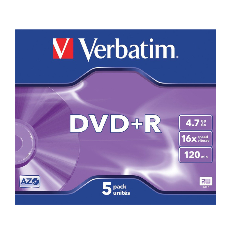Verbatim DVD+R 4,7GB 5er Pack