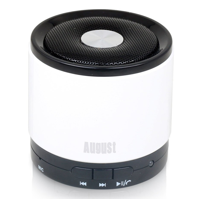 August MS425W tragbarer Bluetooth Lautsprecher mit Mikrofon weiß