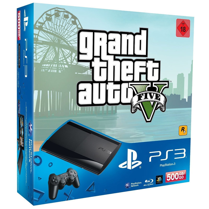 Sony PlayStation3 500GB + Grand Theft Auto 5 Bundle
