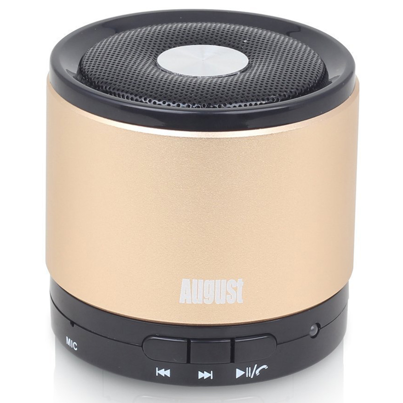 August MS425K tragbarer Bluetooth Lautsprecher mit Mikrofon gold