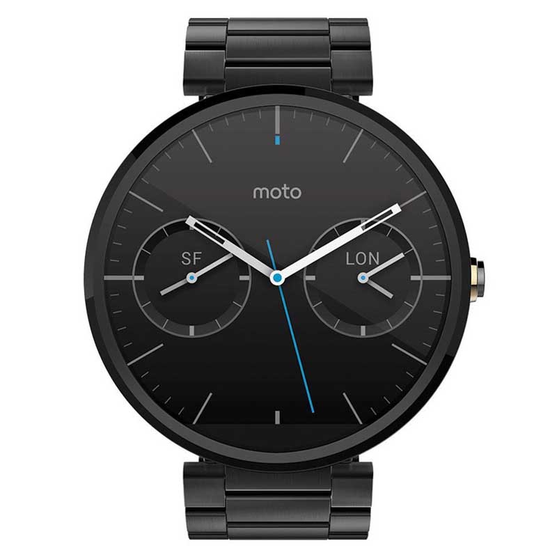 Motorola Moto 360 Smart Watch mit Metallband schwarz