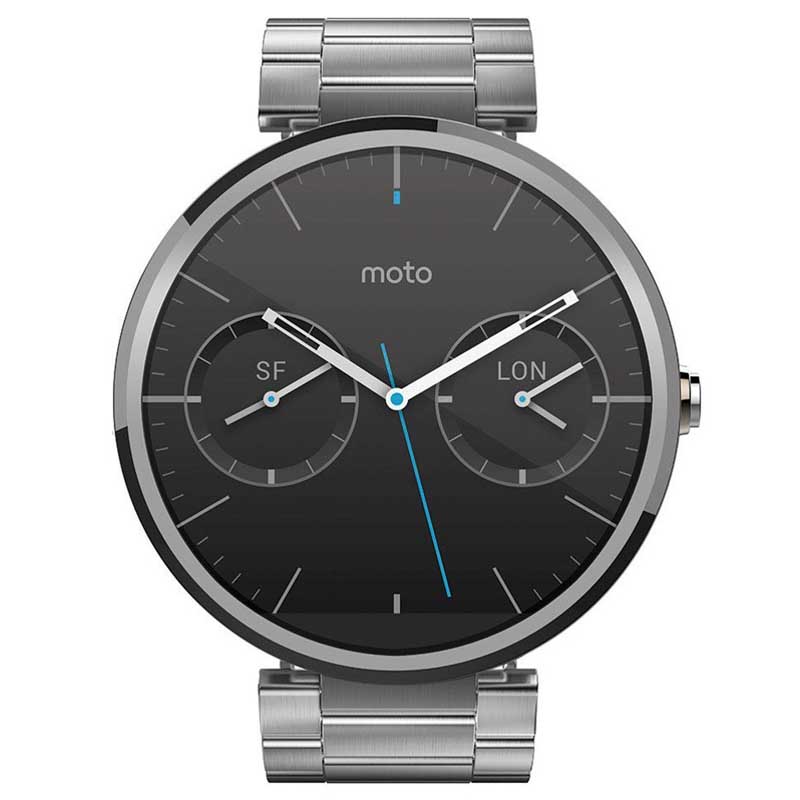 Motorola Moto 360 Smart Watch mit Metallband silber