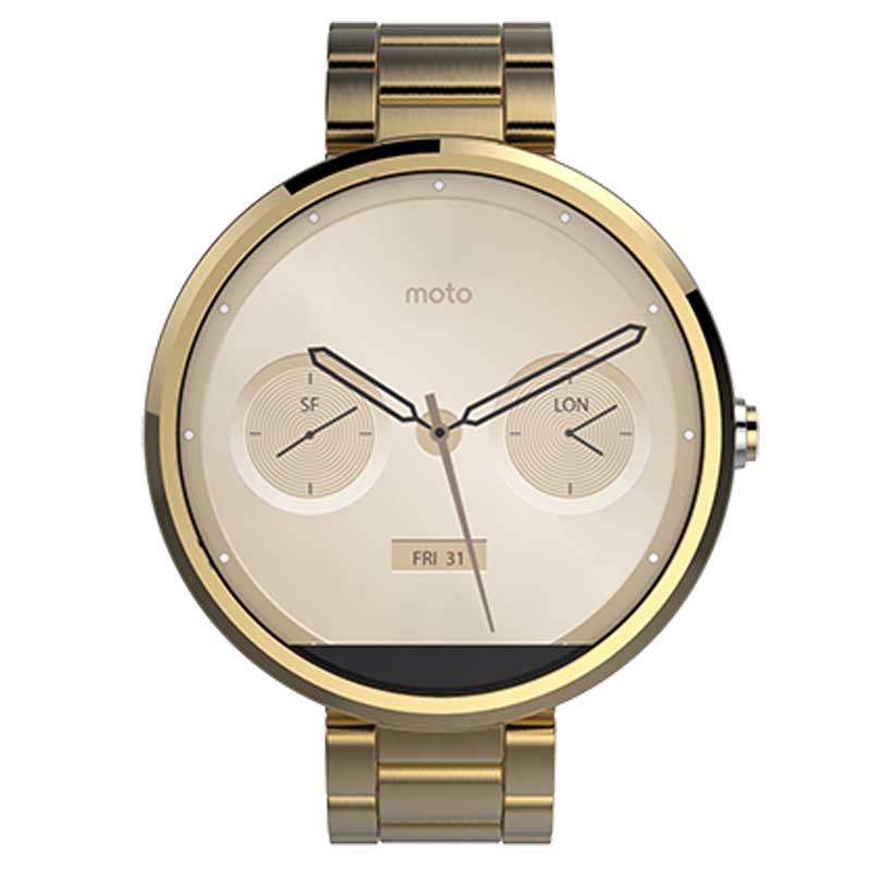 Motorola Moto 360 Smart Watch mit Metallband champagne