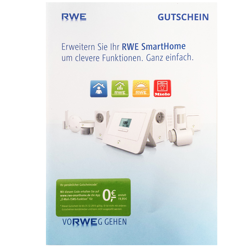 RWE Gutscheincode für SMS/Mail Funktion