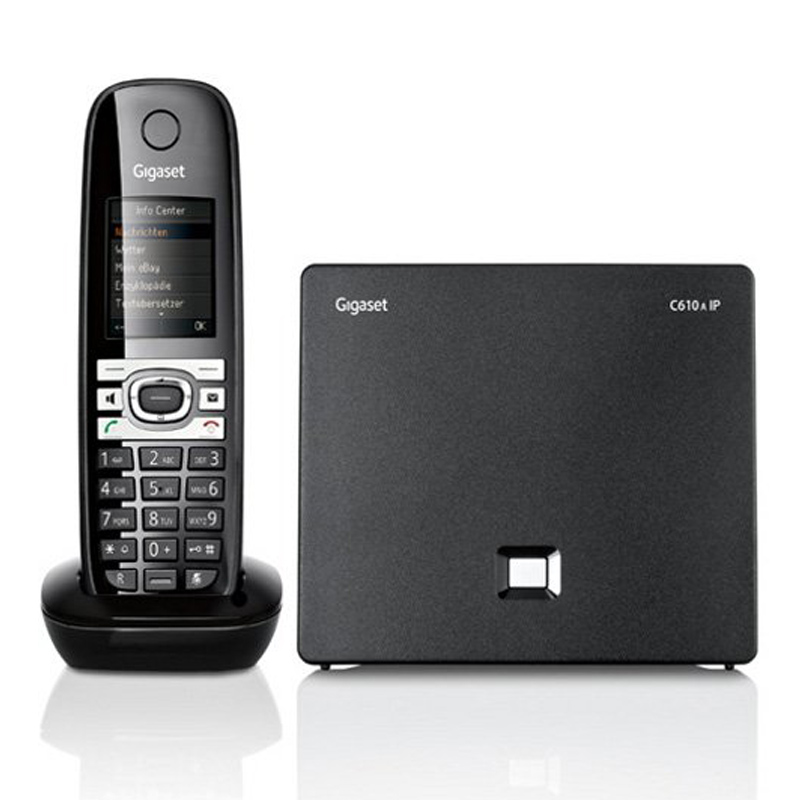 Gigaset C610A IP mit AB Schnurlostelefon pianoschwarz