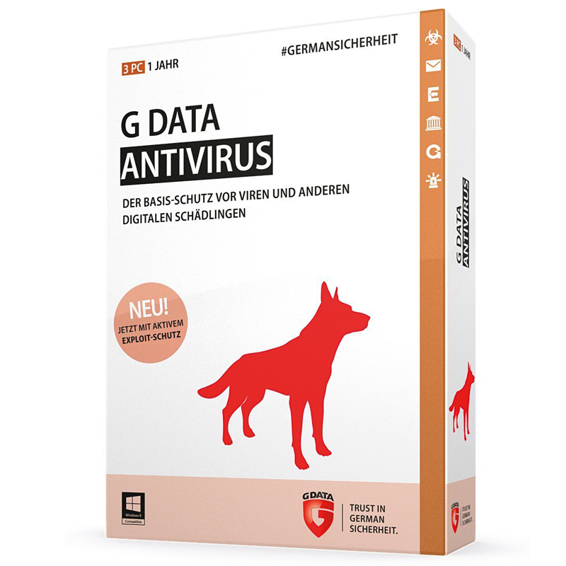 GData AntiVirus 2015 3 User 1 Jahr Box